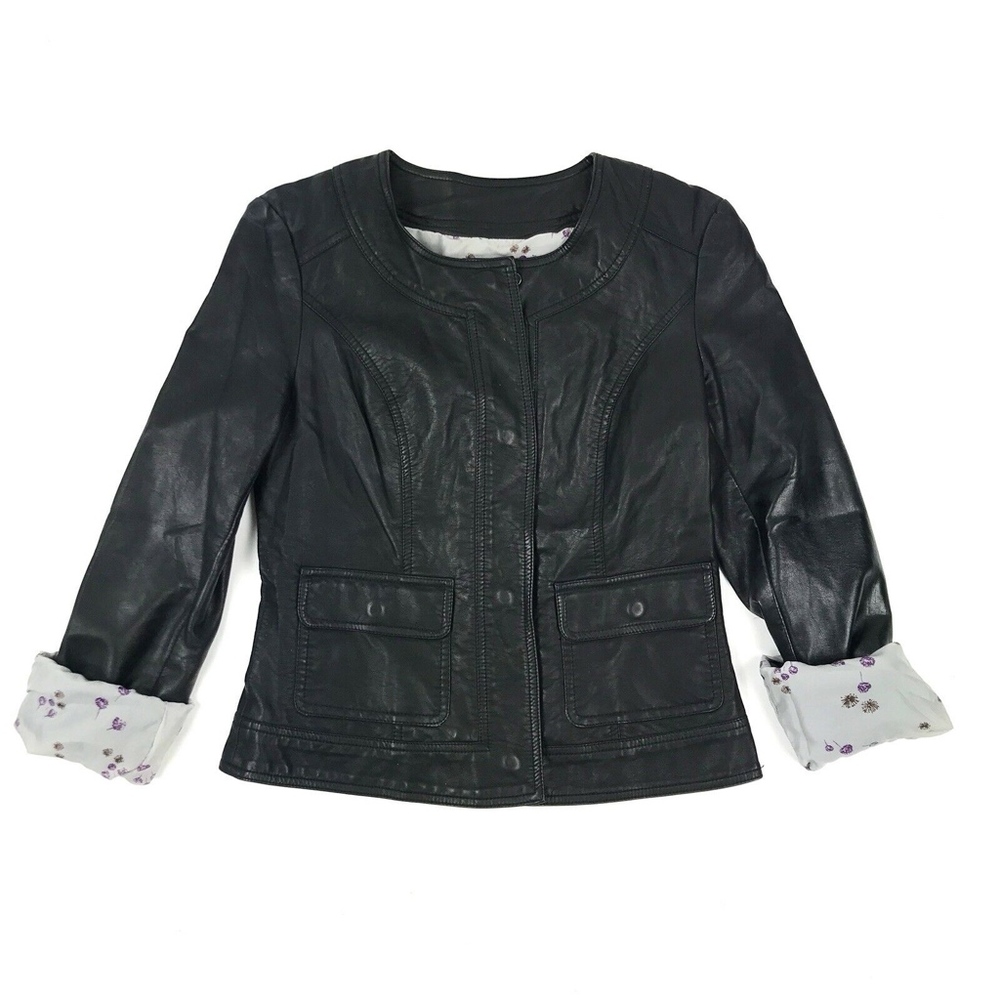 KUT from the Kloth Leather Blazer Jacket Sz S - Picture 3 of 8